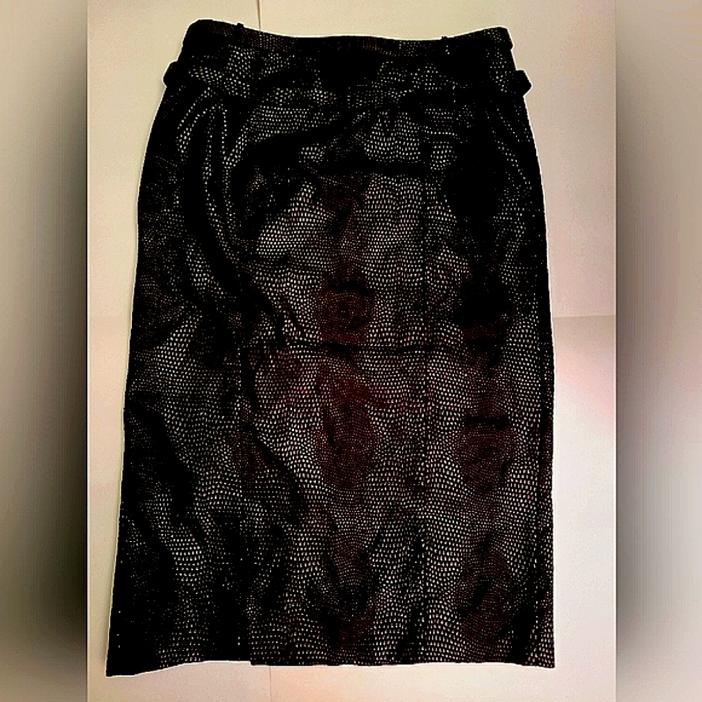 Dior Black Perforated Midi Skirt